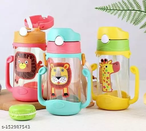 Sippy Cup 400Ml Cartoon Portable Baby Leak Proof Straw Water Bottle