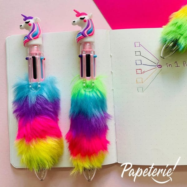 6in1 Rainbow Unicorn Fur Ball-Pen