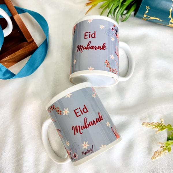 Eid Mubarak Mug-Blue Floral