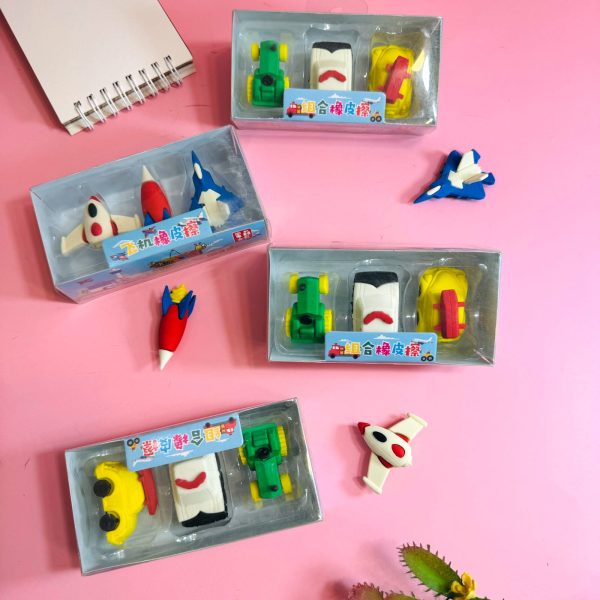 Space Explorer and Vehicles- Eraser Set of 3