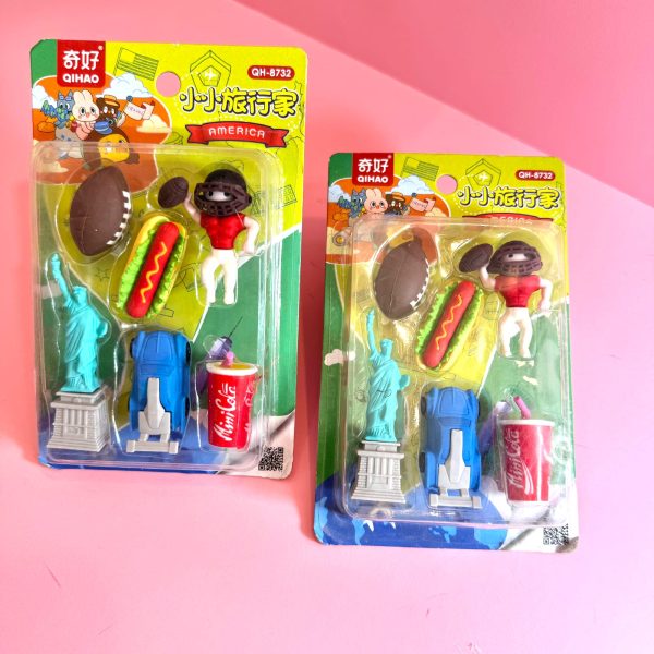 Qihao America Theme- Eraser Set of 6