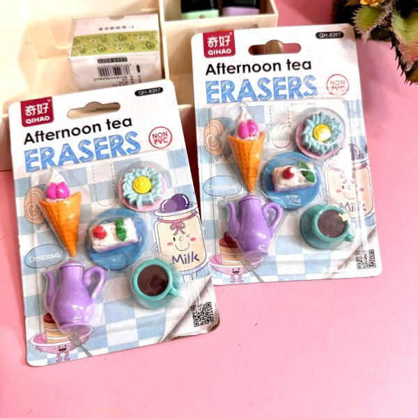 Qihao Afternoon Tea Party- Eraser Set of 5