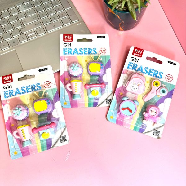 Cute Girly Toys- Eraser Set of 4