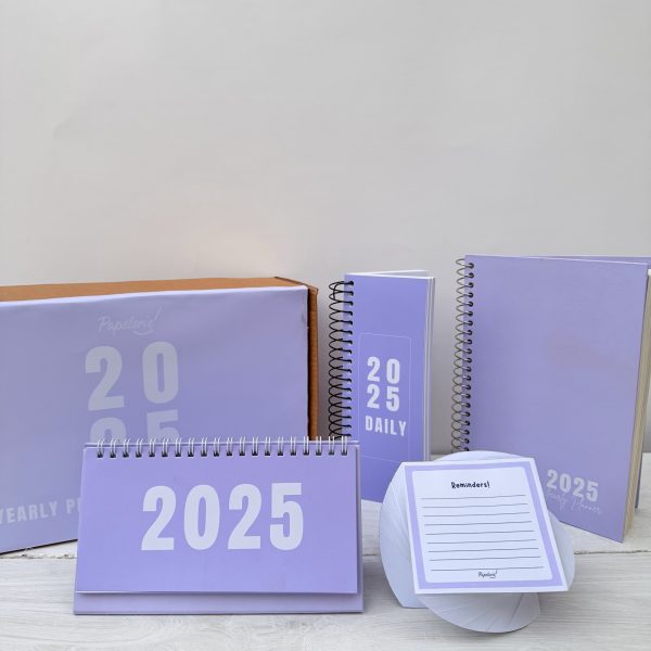 Lilac- 2025 Yearly Planners and Calendar Gift Set